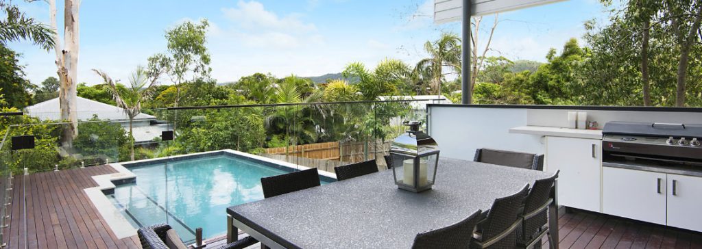 Pool in landscape alfresco