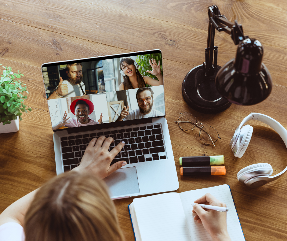 person on video chat